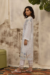 DC-0482 L-GREY EMBROIDERED KURTA